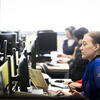 Students working on computer workstations in Tuttleman Computer Lab