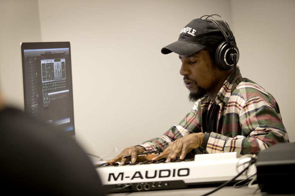 Student working in TECH Center Music Composition Lab
