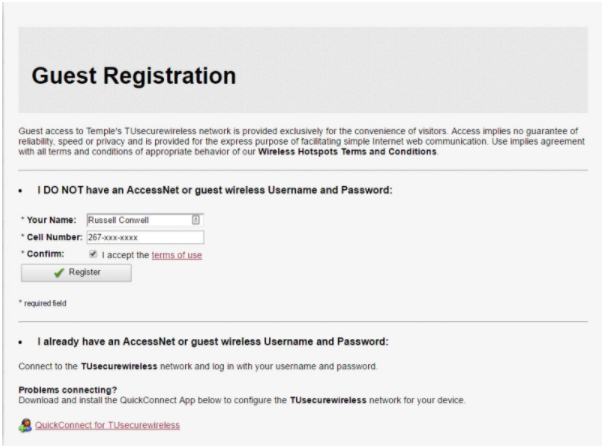 Screenshot of Guest Registration Window Form